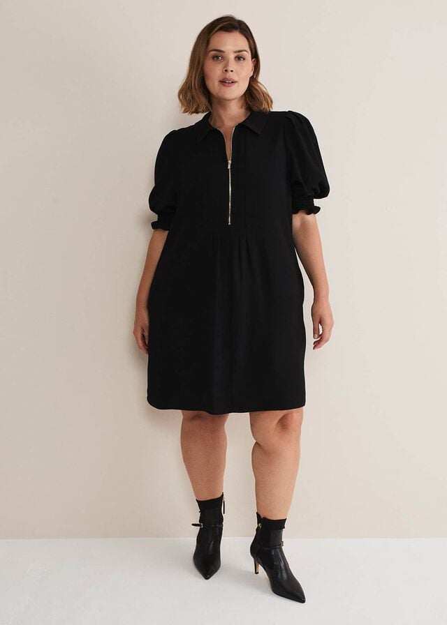 Black Phase Eight Candice Zip Dress | 0192AIOSJ