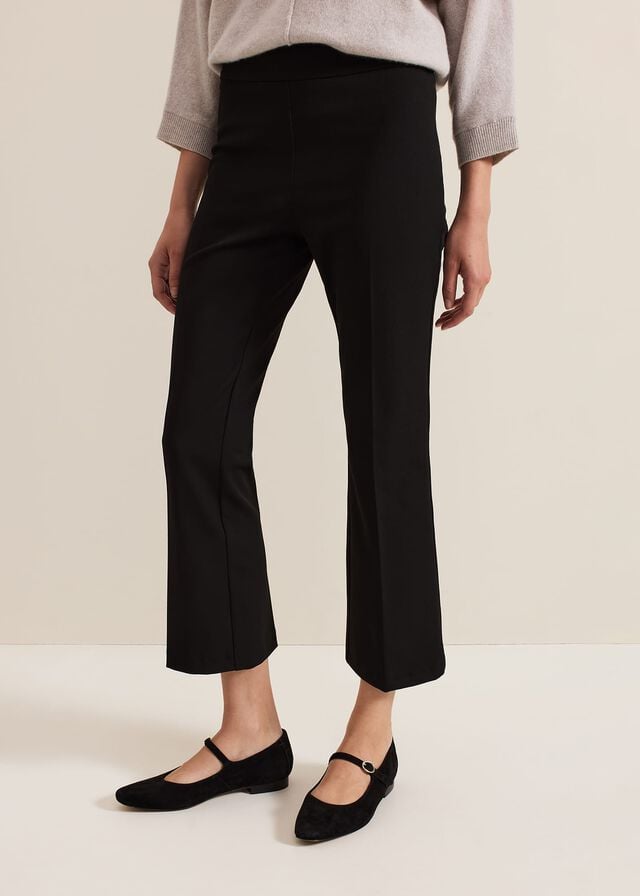 Black Phase Eight Carly Crop Twill Trousers | 1582CFXOT