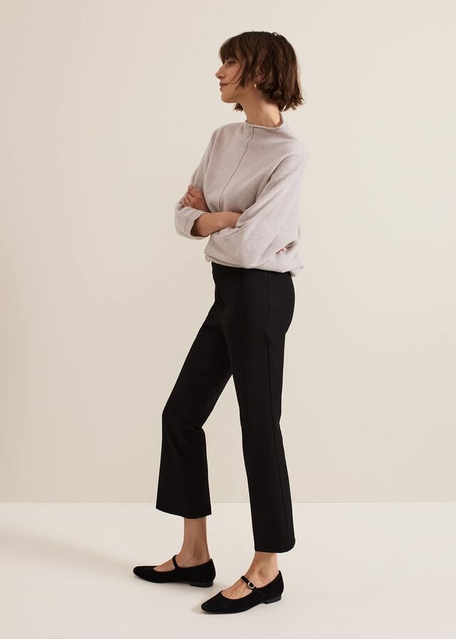 Black Phase Eight Carly Crop Twill Trousers | 1582CFXOT