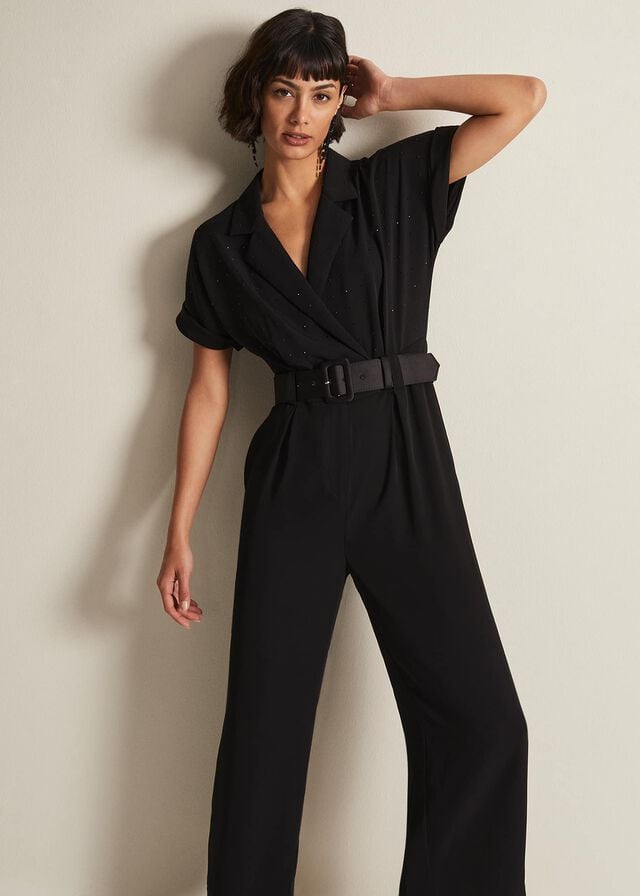 Black Phase Eight Constance Wide Leg Jumpsuit | 7038OGANH