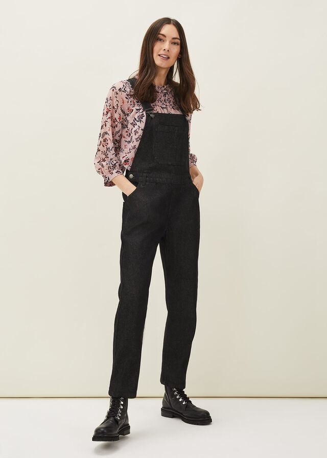 Black Phase Eight Effie Denim Dungarees Jeans | 8216UWZJF