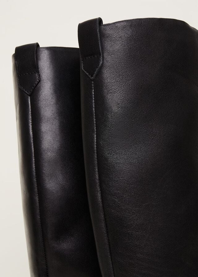 Black Phase Eight Flat Knee High Boots | 8407AOUMW