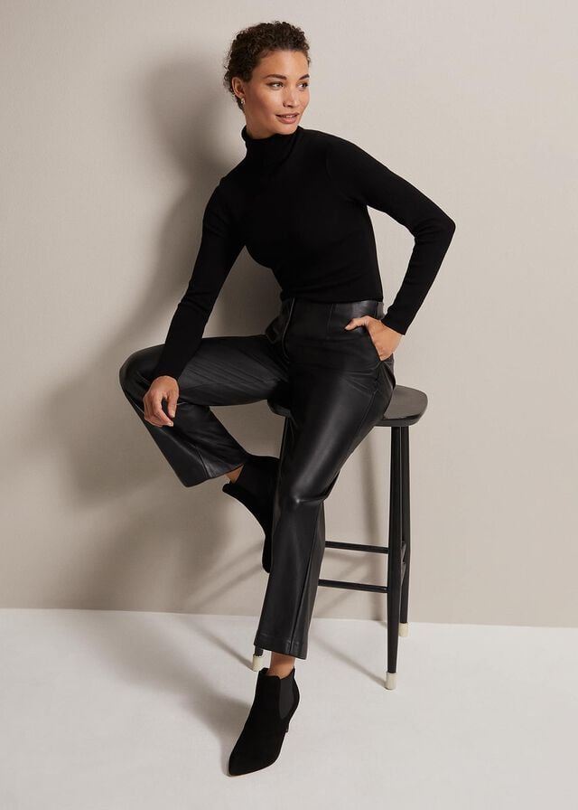 Black Phase Eight Gwyneth Roll Neck Knitwear | 4271SHPNU