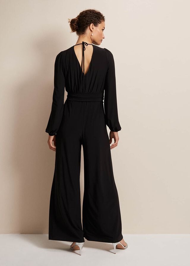 Black Phase Eight Janece Wide Leg Jumpsuit | 1208CRYEQ