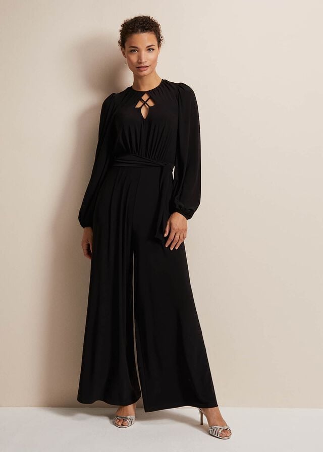 Black Phase Eight Janece Wide Leg Jumpsuit | 1208CRYEQ