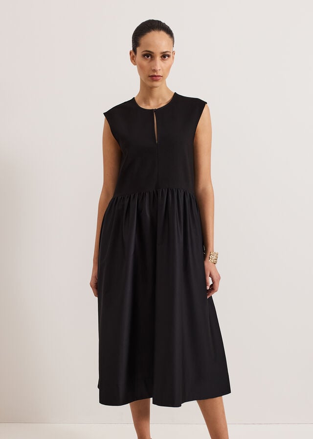 Black Phase Eight Jenny Mix Woven Dres Dress | 3678EZMJR