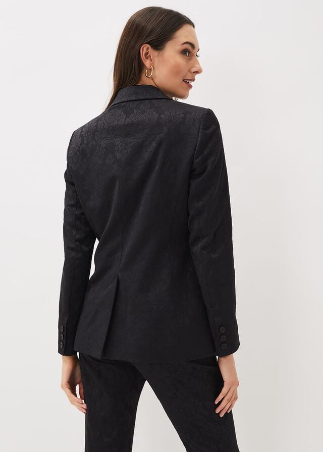 Black Phase Eight Joanna Jacquard Jackets | 8710QEGDK