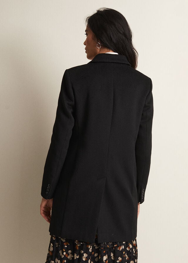 Black Phase Eight Lydia Wool Smart Coats | 5023BLDGC