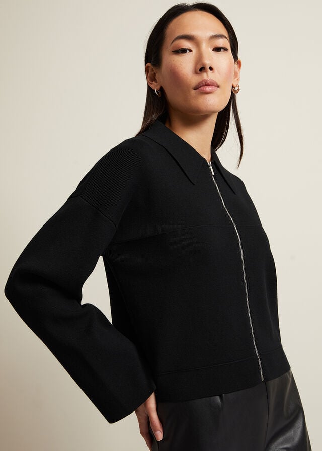 Black Phase Eight Maisie Zip Coats | 1762QTLUM