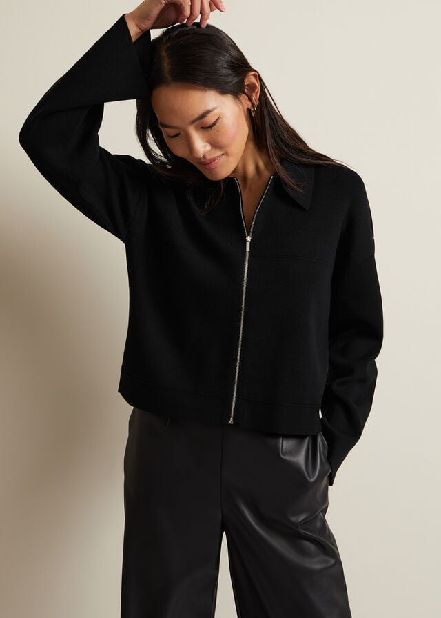 Black Phase Eight Maisie Zip Coats | 1762QTLUM