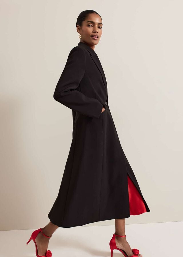 Black Phase Eight Maya Fitted Crepe Coats | 5297IXHYL