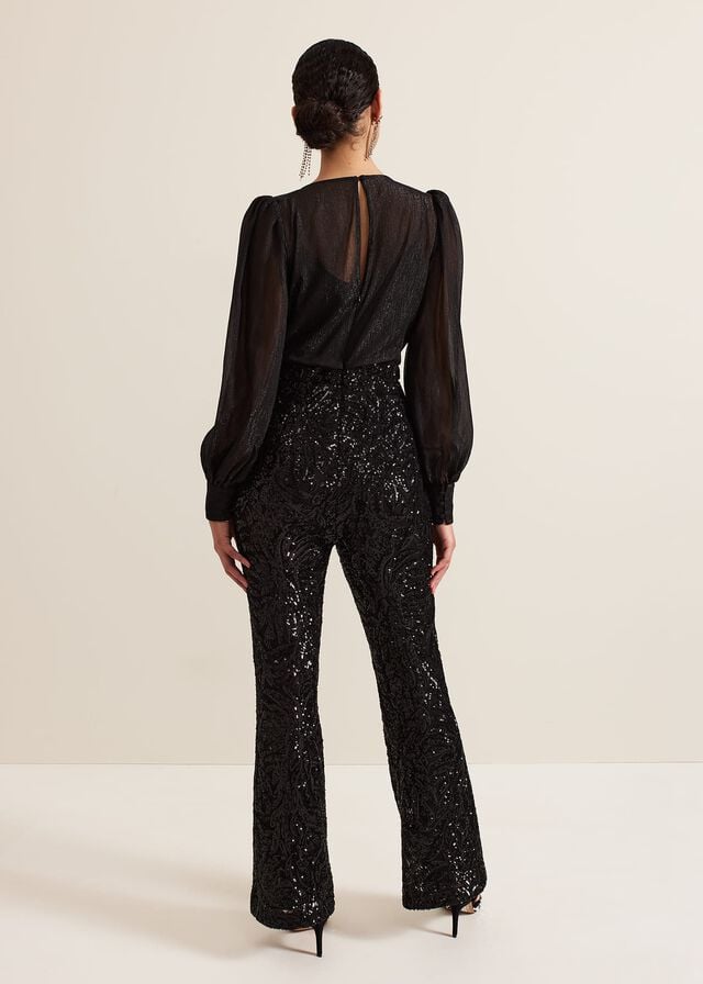 Black Phase Eight Milena Sequin Jumpsuit | 7593ZBYFR