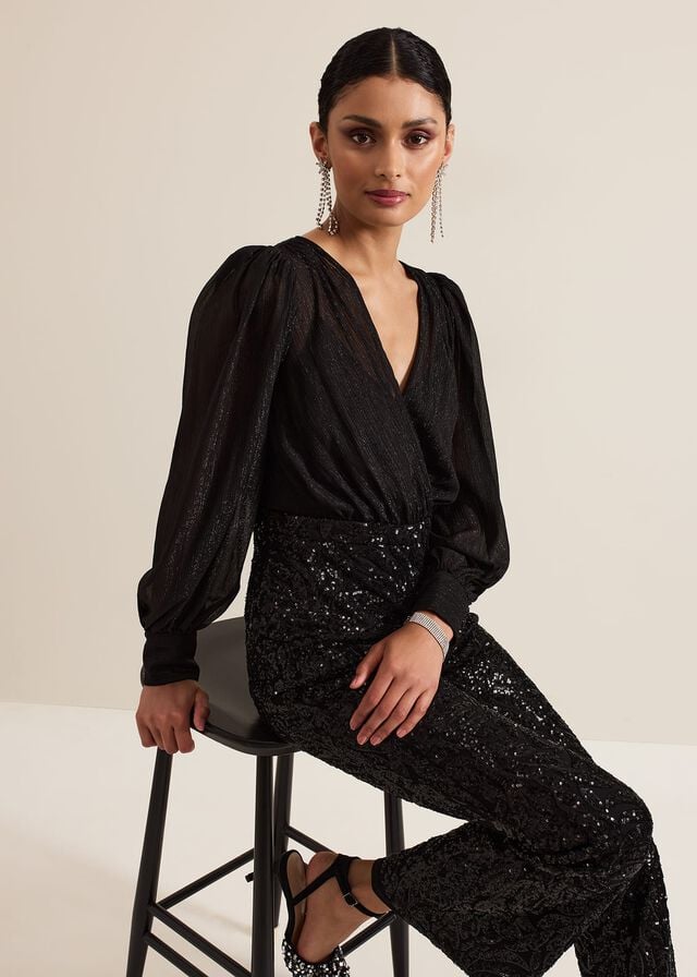 Black Phase Eight Milena Sequin Jumpsuit | 7593ZBYFR