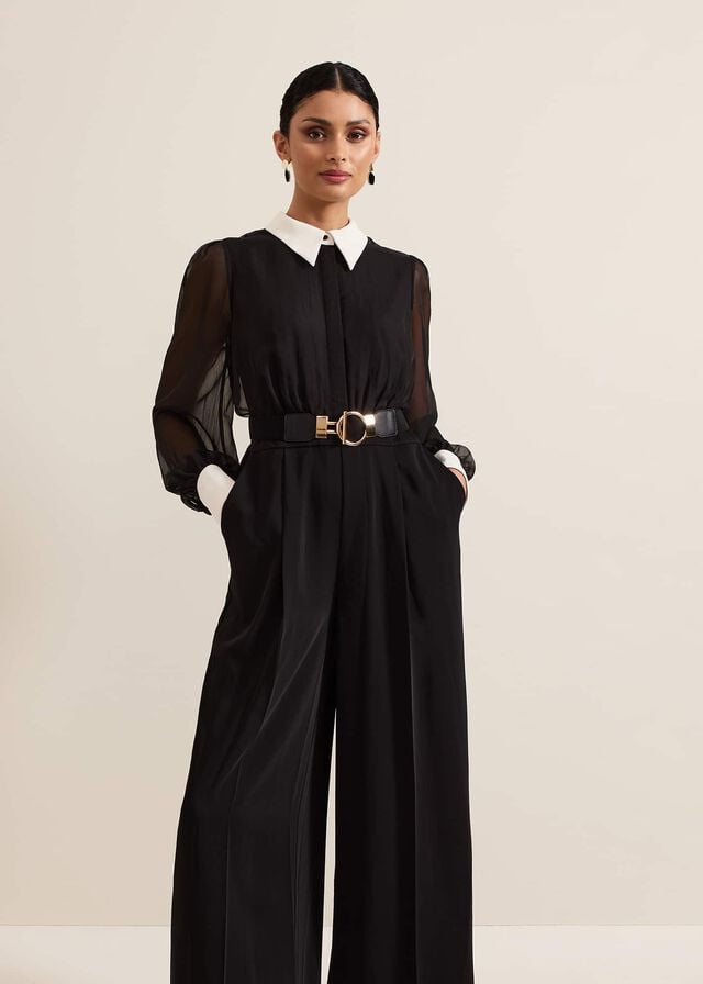 Black Phase Eight Nerissa Collar Jumpsuit | 3209CAWKG