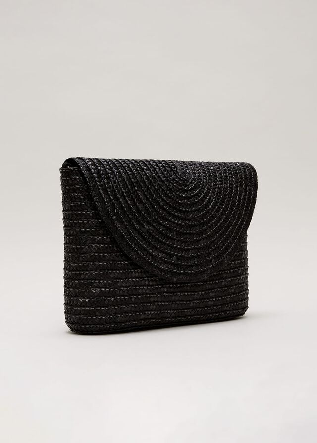 Black Phase Eight Oversized Straw Bags | 7831BOSYZ