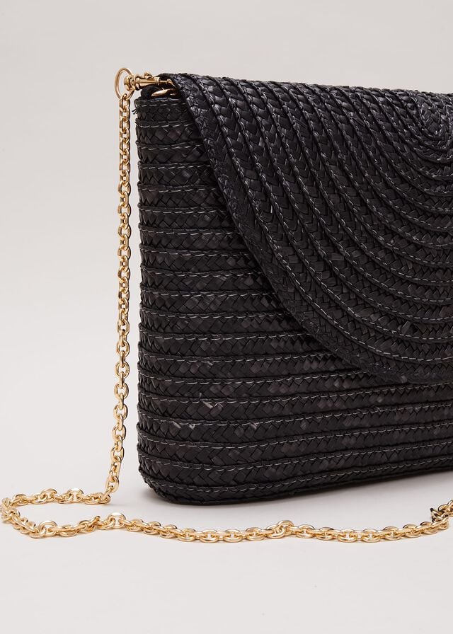 Black Phase Eight Oversized Straw Bags | 7831BOSYZ