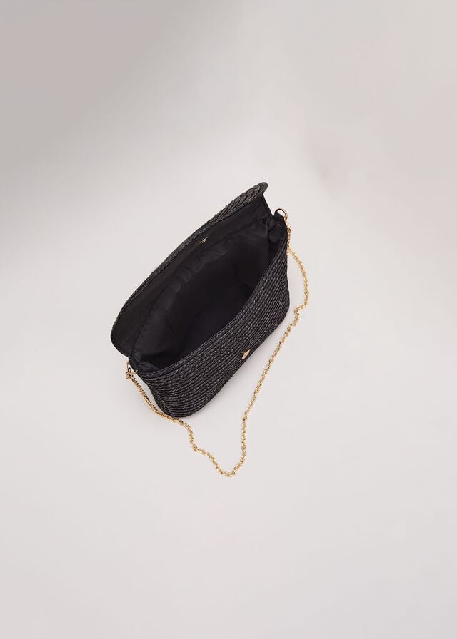 Black Phase Eight Oversized Straw Bags | 7831BOSYZ