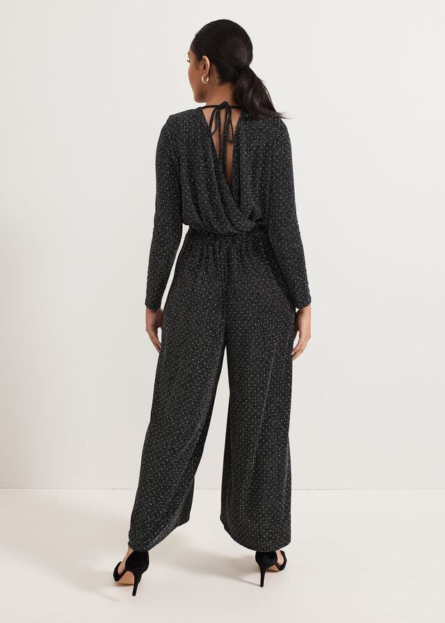 Black Phase Eight Petite Sasha Sparkle Jumpsuit | 7061PDBJG