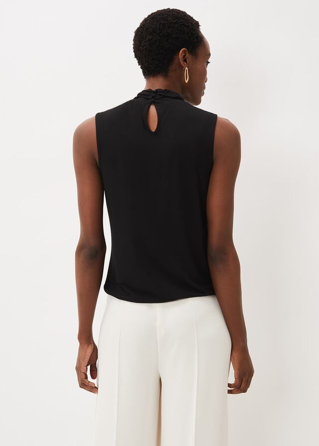 Black Phase Eight Reign Twist Neck Shirts | 1492HJFNI