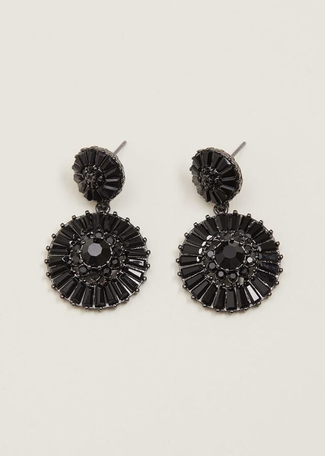 Black Phase Eight Round Stone Drop Jewellery | 4718YGSQT