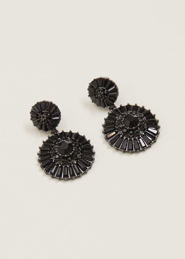 Black Phase Eight Round Stone Drop Jewellery | 4718YGSQT