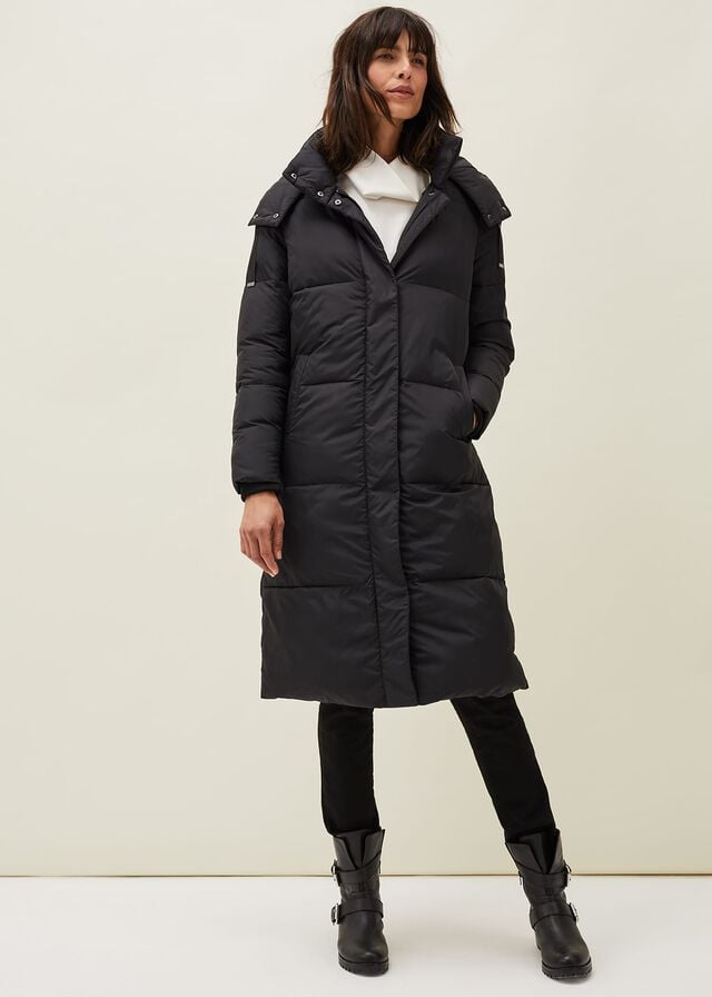 Black Phase Eight Shona Quilted Puffer Coats | 9057ABQJG