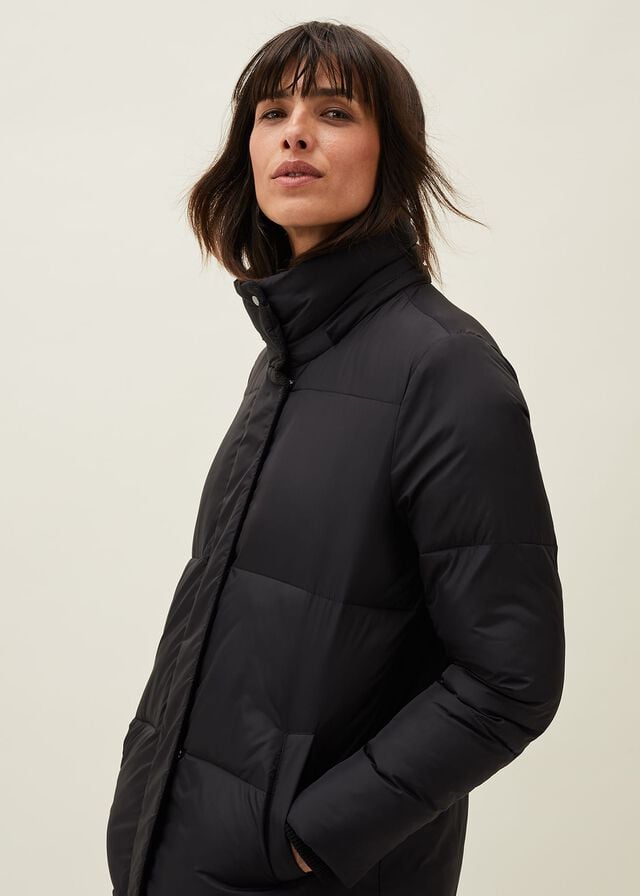 Black Phase Eight Shona Quilted Puffer Coats | 9057ABQJG