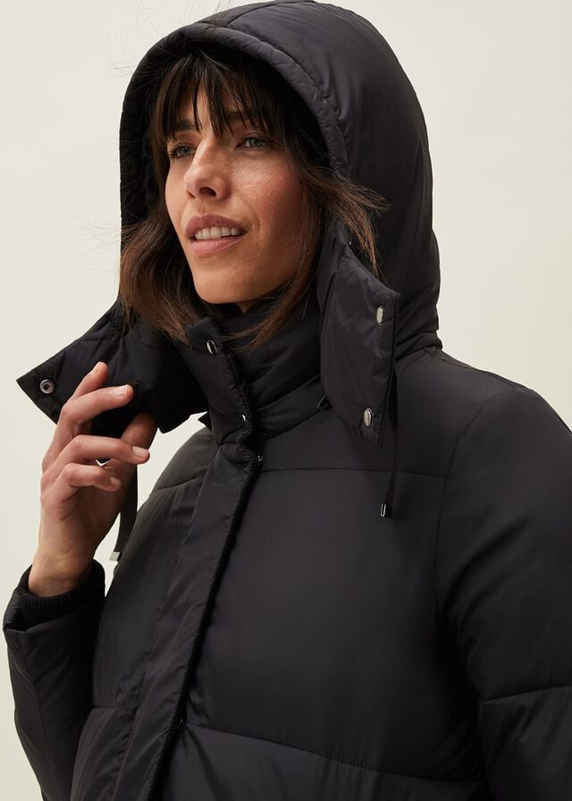 Black Phase Eight Shona Quilted Puffer Coats | 9057ABQJG