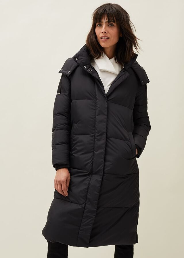 Black Phase Eight Shona Quilted Puffer Coats | 9057ABQJG