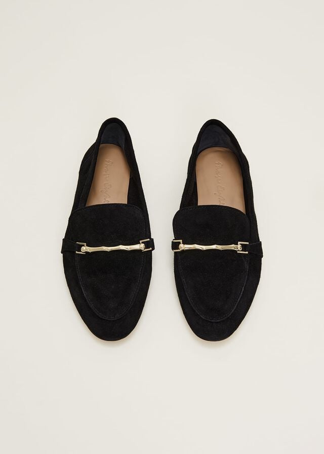 Black Phase Eight Smart Trim Flats | 9315ANVBR