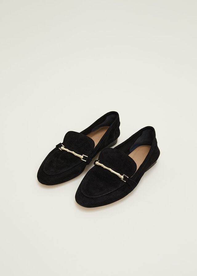 Black Phase Eight Smart Trim Flats | 9315ANVBR