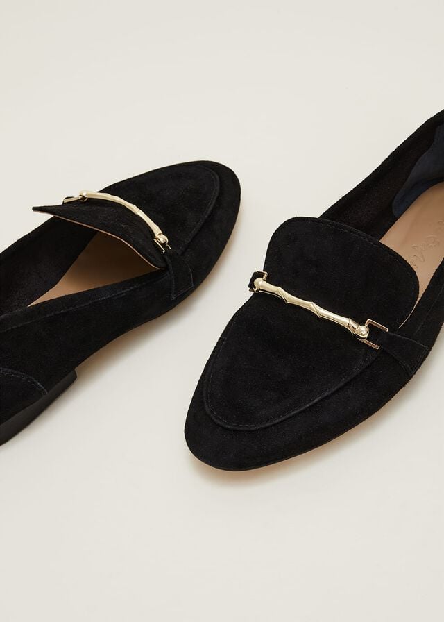 Black Phase Eight Smart Trim Flats | 9315ANVBR