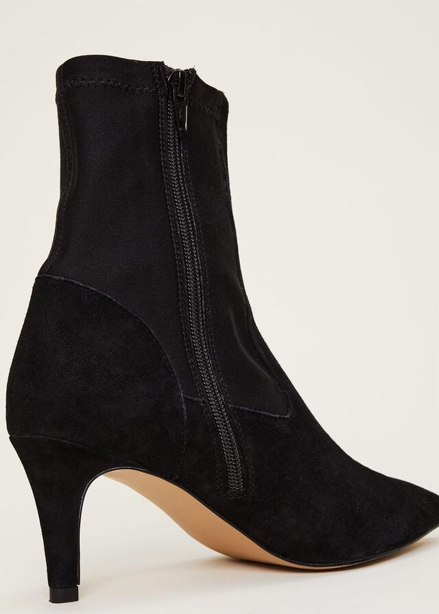 Black Phase Eight Suede Sock Boots | 6910TRJPQ