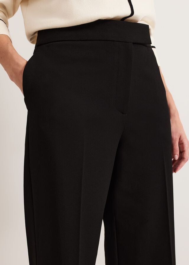 Black Phase Eight Trixie Turn Up Hem Trousers | 5214CTPZK