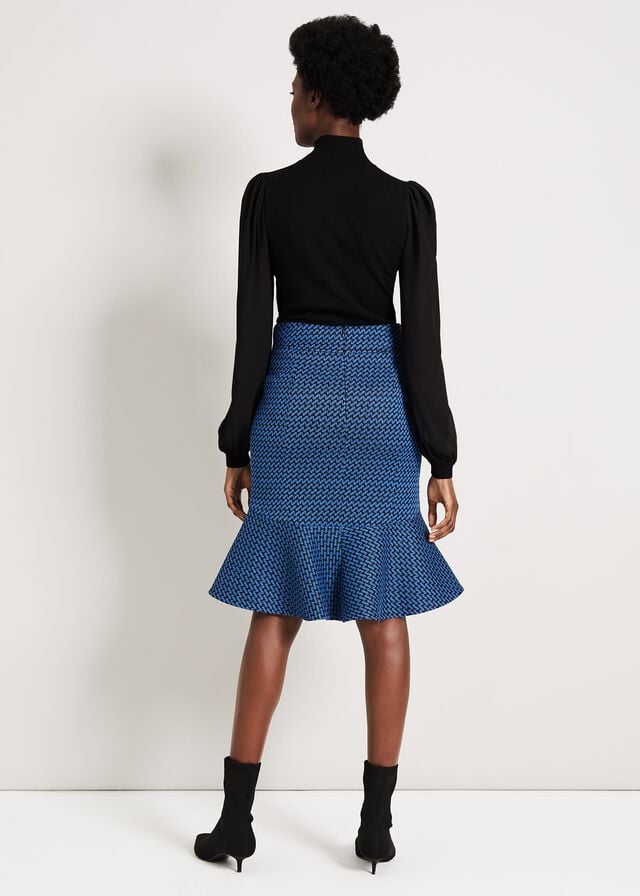 Black / Blue Phase Eight Sabri Tweed Skirts | 0465IFUKA