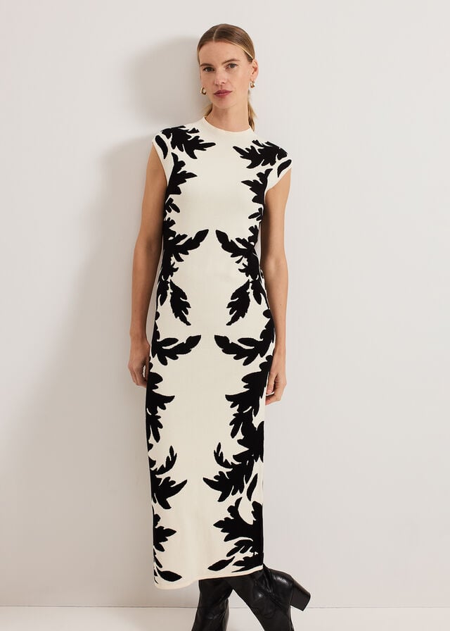 Black / White Phase Eight Beth Jacqaurd Dress | 0256NXKPD