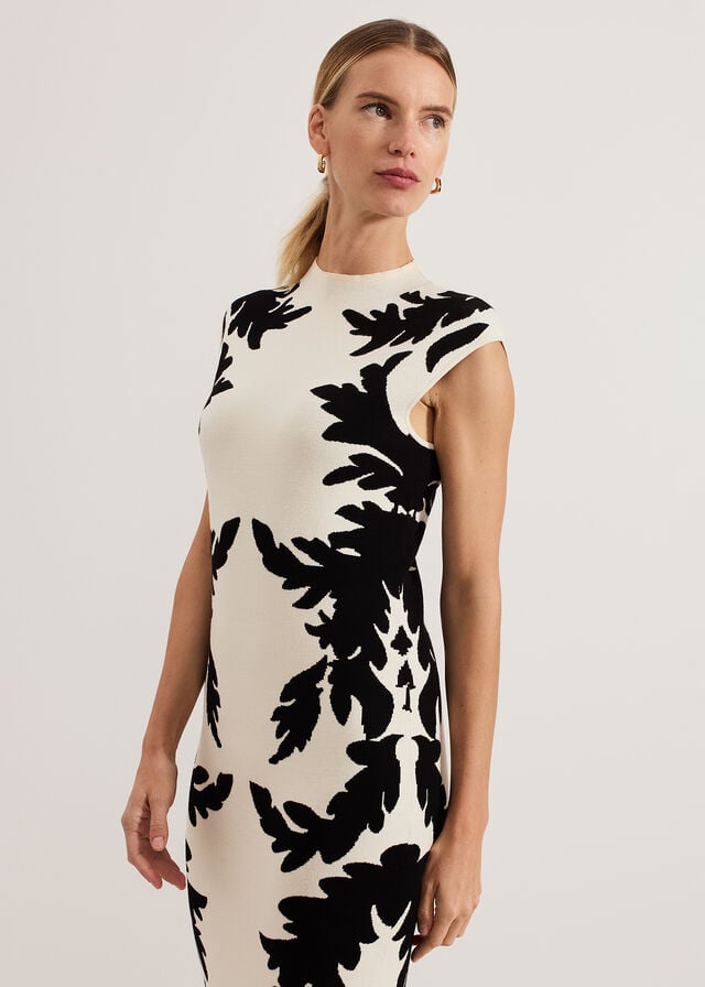 Black / White Phase Eight Beth Jacqaurd Dress | 0256NXKPD