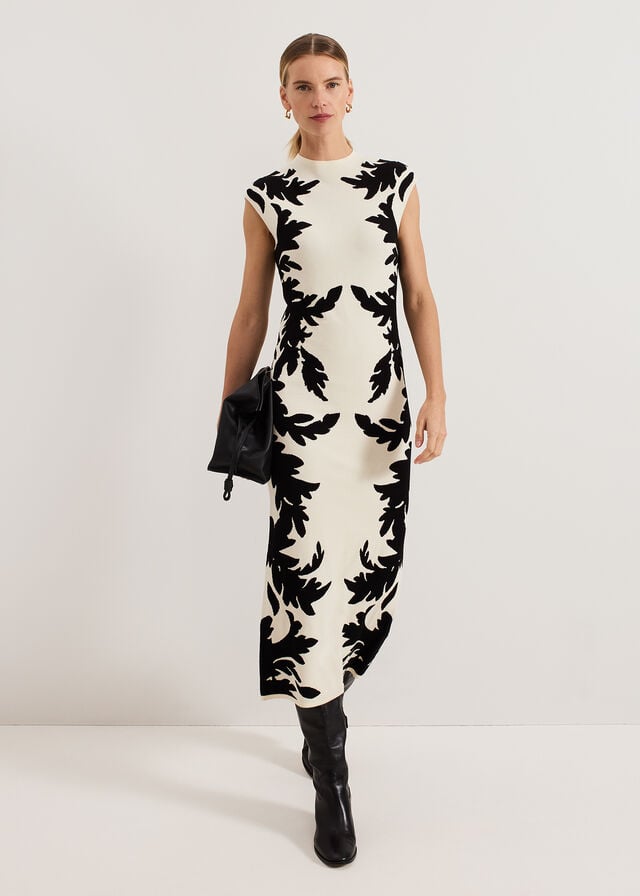 Black / White Phase Eight Beth Jacqaurd Dress | 0256NXKPD