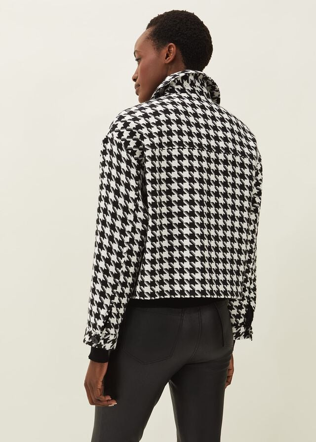 Black / White Phase Eight Brienna Dogtooth Jackets | 5197NAFXV