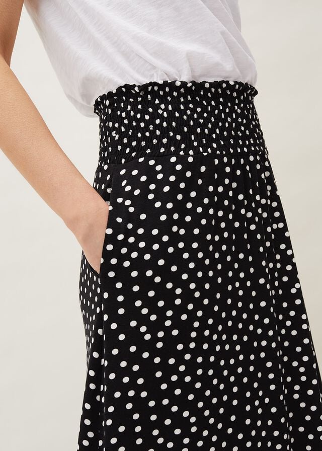 Black / White Phase Eight Connie Spot Print Skirts | 8759EAOGT