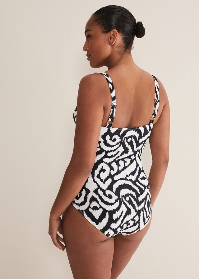 Black / White Phase Eight Ikat Abstract Swimwear | 8109FNBRH