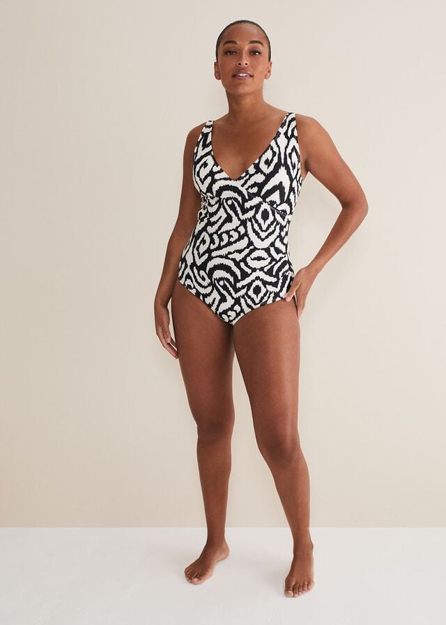 Black / White Phase Eight Ikat Abstract Swimwear | 8109FNBRH