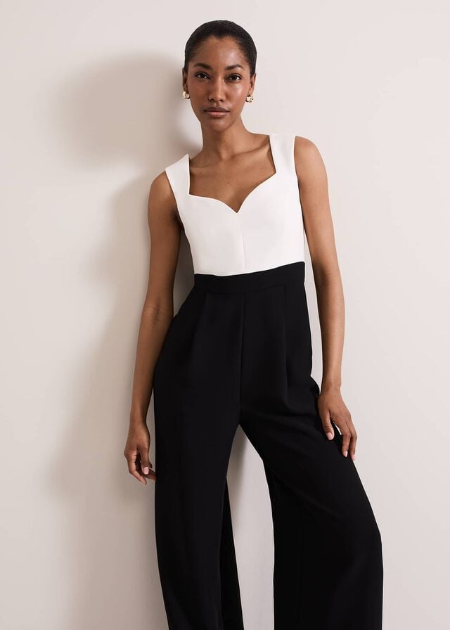 Black / White Phase Eight Maisy Jumpsuit | 8749CETUG