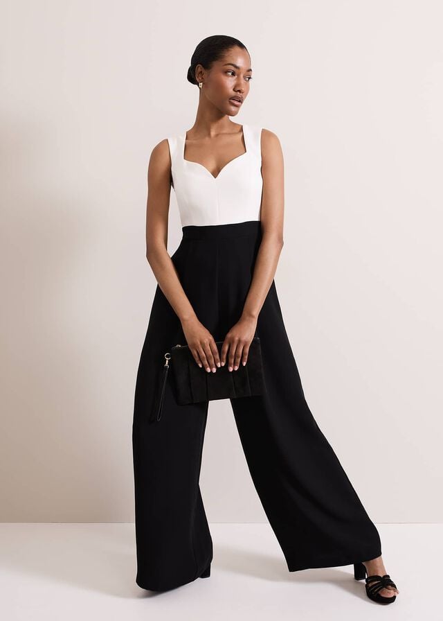 Black / White Phase Eight Maisy Jumpsuit | 8749CETUG