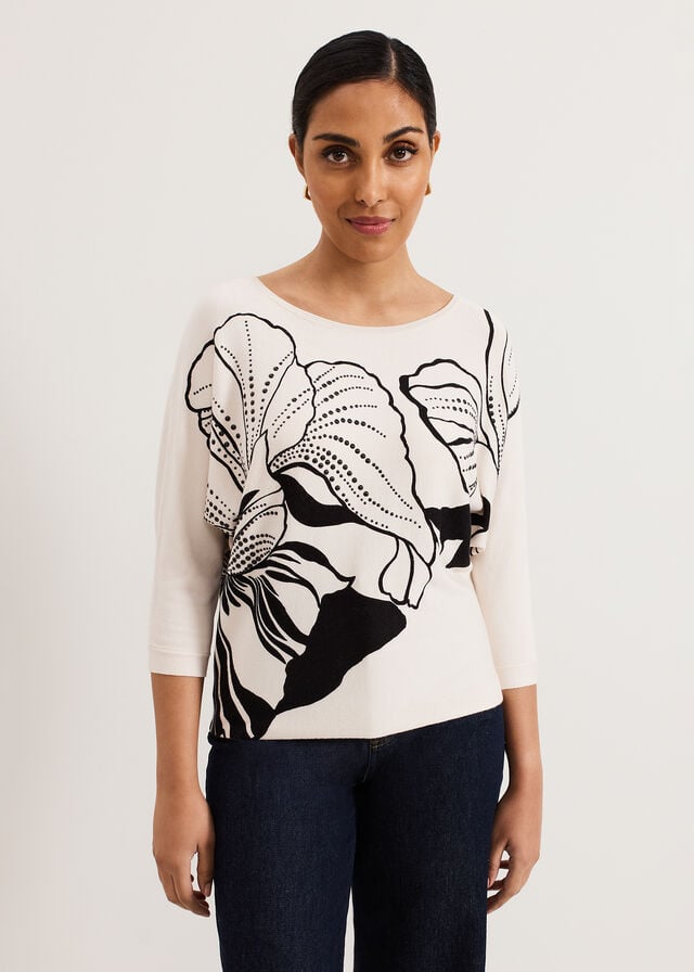 Black / White Phase Eight Petite Poppie Knitwear | 9387BZADO