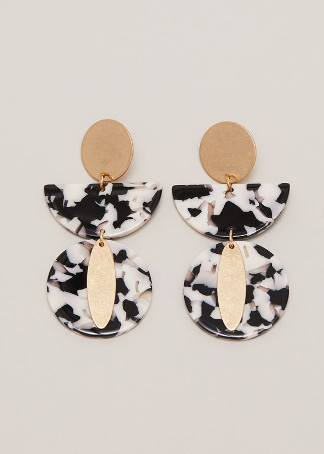 Black / White Phase Eight Resin Shape Drop Jewellery | 6097IEATS