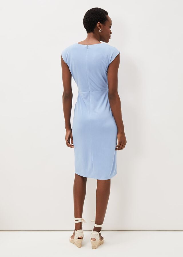 Blue Phase Eight Adeliade Tie Front Dress | 6589MZIYN