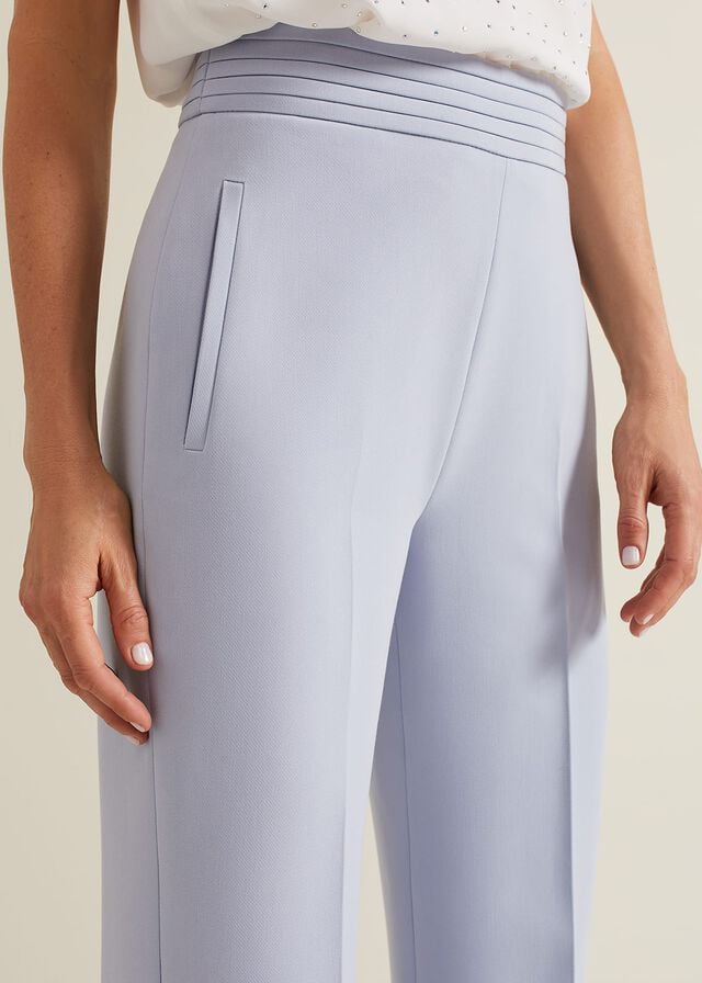 Blue Phase Eight Alexis Pleat Waistband Trousers | 6915ODCYK