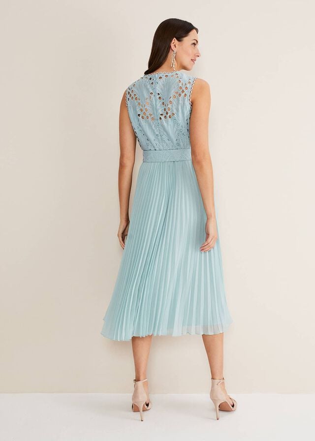 Blue Phase Eight Amora Lace Bodice Dress | 2630ENYAZ