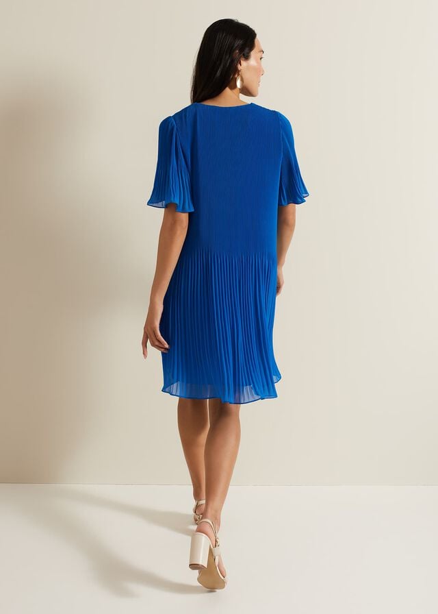 Blue Phase Eight Annabel Pleated Dress | 0482PIRMG